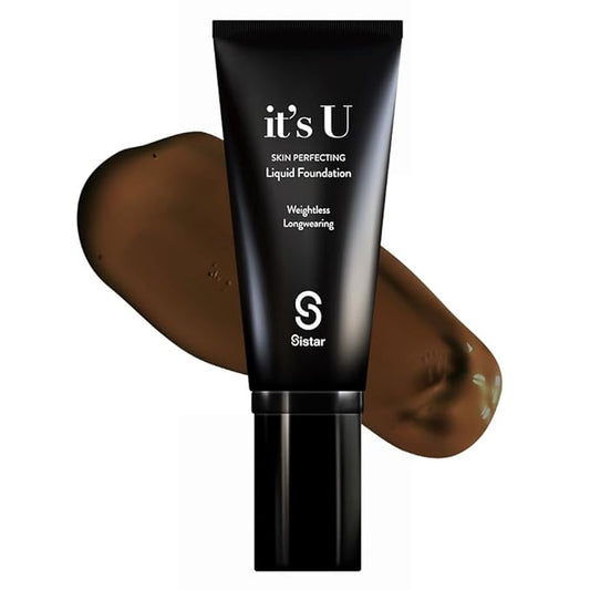 Sistar it's U Skin Perfecting Liquid Foundation Medium Coverage Buildable Weightless Longwearing Blendable 35 g / 1.23 oz. (Deep Espresso)-VivaGrace Women