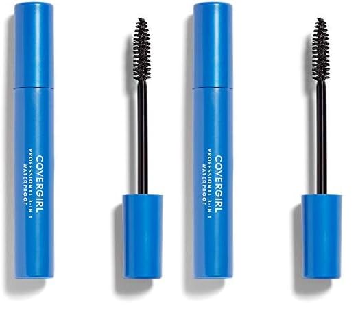 COVERGIRL Professional 3-in-1 Waterproof Mascara, Very Black 225, (Packaging May Vary), 0.3 Fl Oz (Pack of 2)