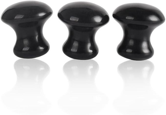 1 Pc Mushroom Jade Gua Sha Facial Tools, Jade Roller Guasha Massage Black Jade Stone Mushroom Shaped Face Lift Remove Wrinkles Massager for Women Spa, Gua Sha Massage Knobs for Body Relaxing-VivaGrace Women