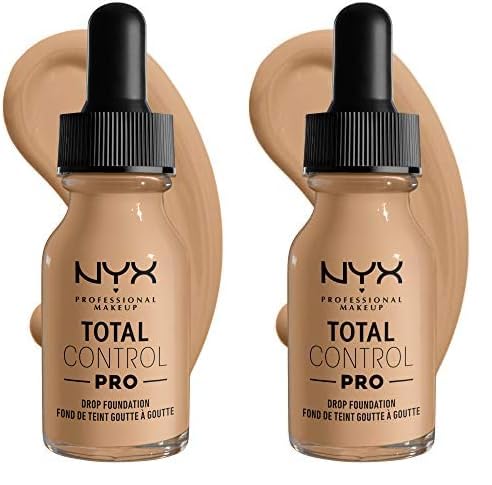 NYX PROFESSIONAL MAKEUP Total Control Pro Drop Foundation, Skin-True Buildable Coverage - Buff (Pack of 2)-VivaGrace Women
