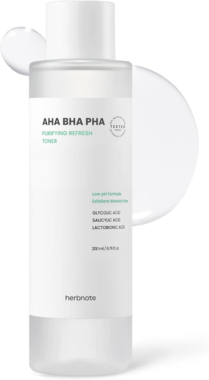 AHA BHA PHA Purifying Refresh Toner - Skin Trouble Eraser, Immediate Exfoliation & Sebum Removal - Contains Niacinamide for Breakouts - Removes Blocked Sebum & Dead Skin Cells, 6.76 f l. oz-VivaGrace Women