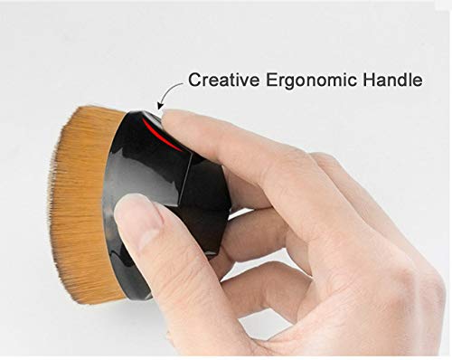 Foundation Makeup Brush Fast Flawless Application Blusher Liquid Cream Powder Cosmetic Body Blending Tool, Black-VivaGrace Women