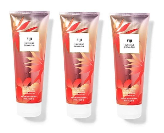 Bath & Body Works FIJI SUNSHINE GUAVA-TINI Trio Gift Set - 24 Hour Moisture Ultra Shea Body Cream Set Of 3 - Full Size-VivaGrace Women