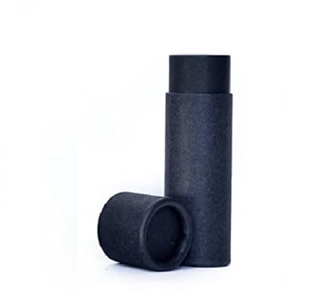 GreenWay 0.3oz / 8.5g Kraft Paperboard Lip Balm Tubes with Lids - 25 Pack Lip Gloss Tubes Refillable DIY Cosmetic Containers - Lip Balm Containers Chapstick Tubes Empty Holder Tubes - Black-VivaGrace Women