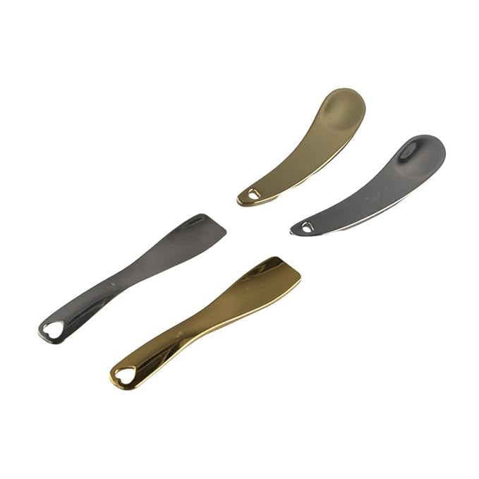 4Pcs Metal Cosmetic Spoon,Reusable Mini Zinc Alloy Facial Cream Cosmetic Spoon Applicator for Beauty Mixing Skincare Cream Lotions Eye Cream-VivaGrace Women