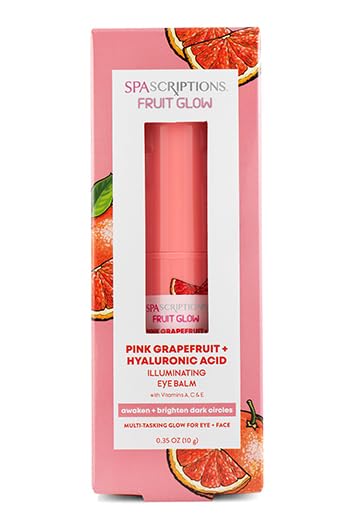 SpaScriptions Fruit Glow- Pink Grapefruit + Hyaluronic Acid Illuminating Eye Balm With Vitamins A, C & E 0.35 Oz-VivaGrace Women