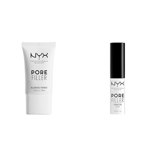 NYX PROFESSIONAL MAKEUP Pore Filler Blurring Primer and Targeted Primer Stick Bundle, Vegan Face Primers-VivaGrace Women