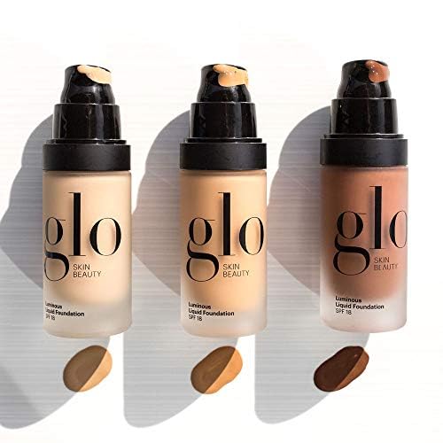 Glo Skin Beauty Luminous Liquid Mineral Foundation Makeup with SPF 18 (Café) - Improves Uneven Skin Tone, Smooths & Corrects Imperfections, Sheer to Medium Coverage, Dewy Finish-VivaGrace Women