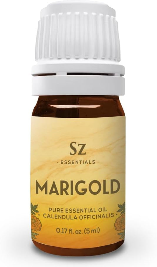 Marigold Essential Oil - aka. Calendula Officinalis - 100% Pure and Undiluted - Unlock The Precious Aroma of Real Marigold - Therapeutic Grade & Versatile Usage - 0.17oz-VivaGrace Women