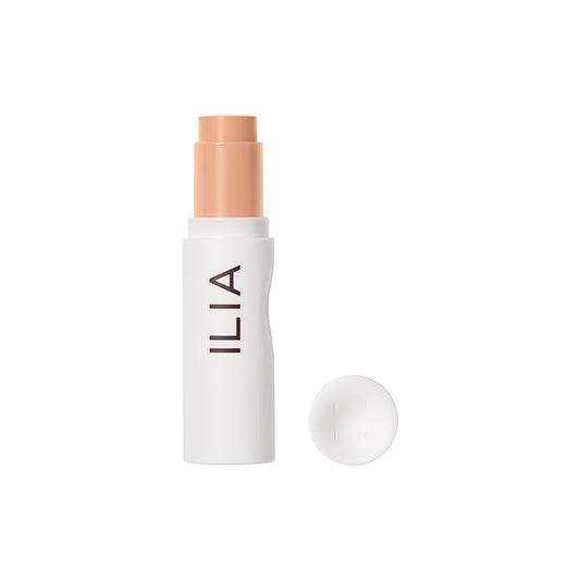 ILIA - Skin Rewind Complexion Stick - Foundation + Concealer + Skincare | Non-Toxic, Vegan, Cruelty-Free, Clean Makeup (15C - Larch, 0.35 oz | 10 g)-VivaGrace Women