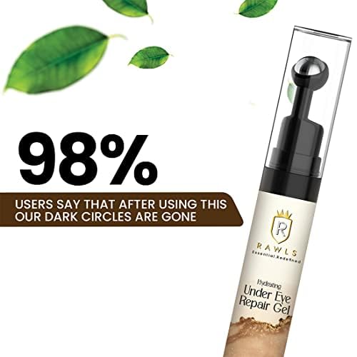 RAWLS 5% Caffeine Eye Serum and Under Eye Roller Cream for Dark Circles and Puffiness, Caffeine Eye Cream with 360° Massage Ball Reduce Wrinkles and Fine Lines-0.5 fl oz-VivaGrace Women