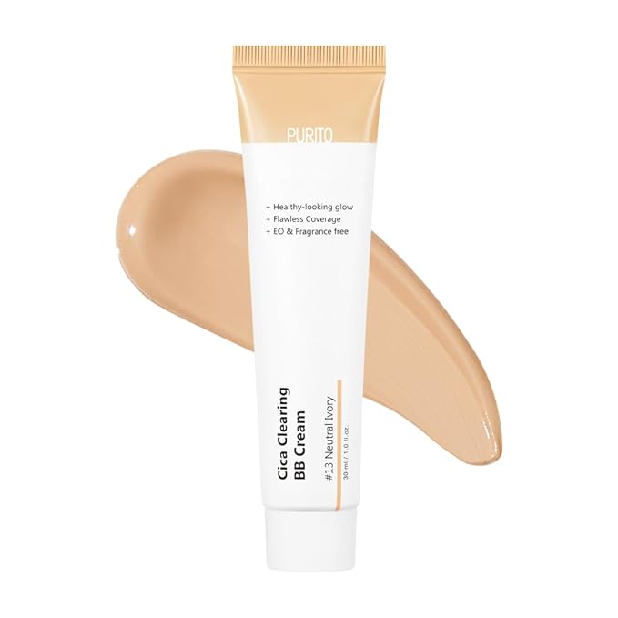 PURITO Cica Clearing BB Cream #13 Neutral Ivory 1 fl.oz / 30ml, Vegan bb cream, foundation, cruelty free-VivaGrace Women