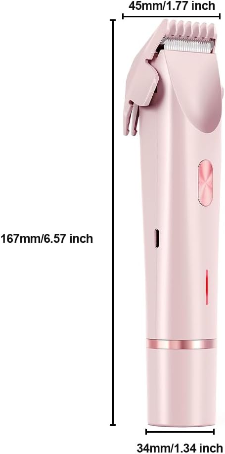 2 in 1 Womens Body Shaver,2025 Glow Aura Electric Razor, Dual Head Shaver Women, Electric Razor for Womens Legs, IPX7 Waterproof Wet & Dry Use Body Intimate Areas,Pink-VivaGrace Women
