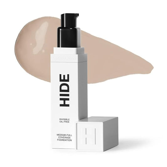 HIDE PREMIUM Liquid Foundation, Multi-Use Waterproof Foundation, Medium/Full Coverage Foundation, Shades for All Skin Types (See Shade Finder), Linen, 1 fl oz-VivaGrace Women