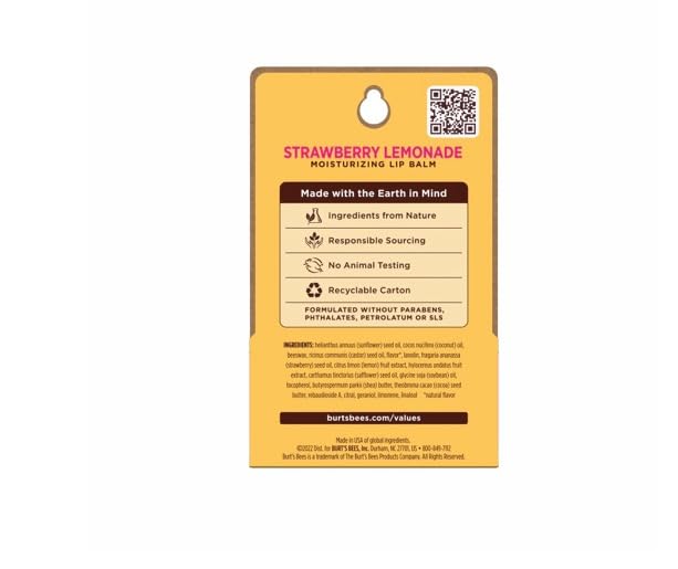 BURTS BEES STRAWBERRY LEMONADE LIP BALM 2 (0.15) TUBES-VivaGrace Women