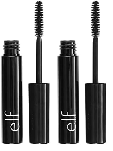 e.l.f. Cosmetics Volumizing Mascara, Mascara For Fuller, Thicker-Looking Lashes, Enriched With Vitamin E, Black,0.19 Fl Oz (Pack of 2)