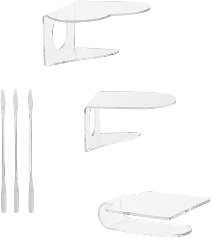 6 Pack Makeup Hand Acrylic Mixing Palette Mixing Tray with Spatulas for Mixing Foundation 3 Styles-VivaGrace Women