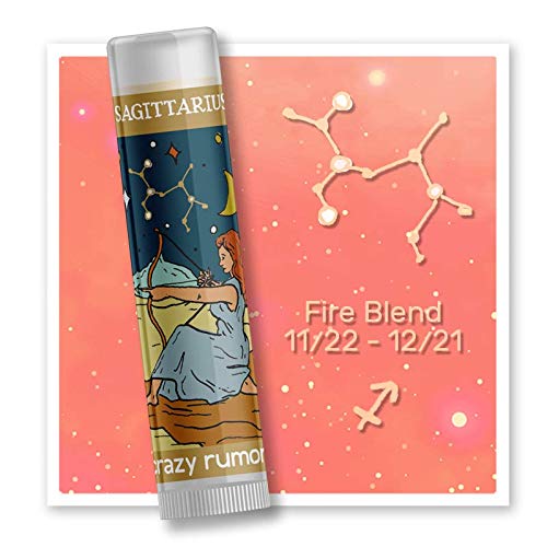 Crazy Rumors Sagittarius Zodiac All Natural, Plant Based Lip Balm to Moisturize and Nourish your Lips - Fire Blend (Sweet Orange, Fresh Berry, Aromatic Spice)-VivaGrace Women