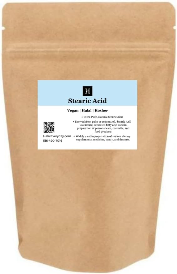 Stearic Acid 16 Oz (Triple Pressed) - Food and Cosmetic Grade - All Natural - Halal (1lb)-VivaGrace Women