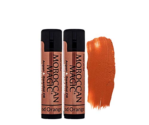 Moroccan Magic Blood Orange Red Tinted Lip Balm | Made with Natural Cold Pressed Argan and Essential Oils | Lip Balm | Smooth Application | Non-Toxic, Cruelty Free | 2 Pack-VivaGrace Women