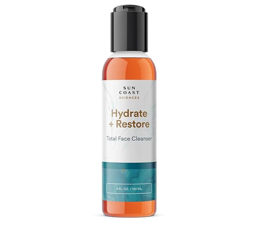 SUN COAST SCIENCES - Hydrate + Restore Total Face Cleanser, Vitamina B, Hydrating Facial Cleanser With Niacinamide for All Skin Types - 4 fl oz-VivaGrace Women