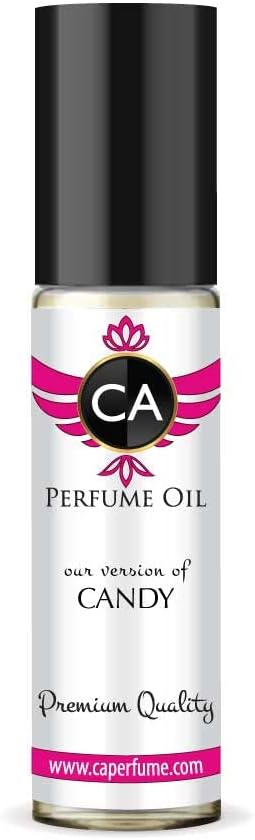 CA Perfume Impression of Candy For Women Replica Fragrance Body Oil Dupes Alcohol-Free Essential Aromatherapy Sample Travel Size Concentrated Long Lasting Attar Roll-On 0.3 Fl Oz/10ml-VivaGrace Women