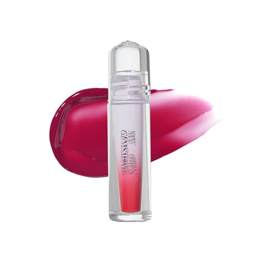 ETUDE Over Glowy Lip Stain Tint #12 Ruby Love | Non-Sticky Vegan Lip Tint | Moisturized & Long-lasting Lip Gloss | Daily Tint for Dry Lips, Korean Makeup-VivaGrace Women
