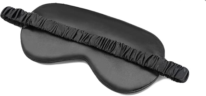 100% Natural Mulberry Soft Silk Sleep Mask, Light Blocking Eye Masks For Sleep, Night Blindfold Eye Mask Cover For Men And Women, Sleeping Night Mask For Travel (Black)-VivaGrace Women