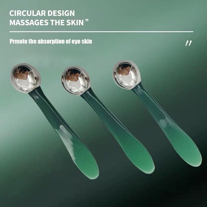 2 PCS Portable Eye Serum Cream Applicator Eyes Massage Tool, Can Be Used As Eyes Cream Spoon, Reduce Eye Swelling Flannel small gift bag-VivaGrace Women