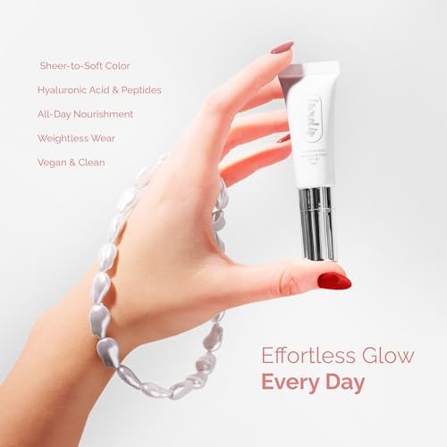 Tinted Lip Balm Elixir for OIder Women, Hydrating Vegan Lip Care with Sheer Color & Moisturizing Glow – Non-Sticky Nourishing, Lip Plumping Treatment for Soft, Smooth Lips (Strawberry 10ml)-VivaGrace Women