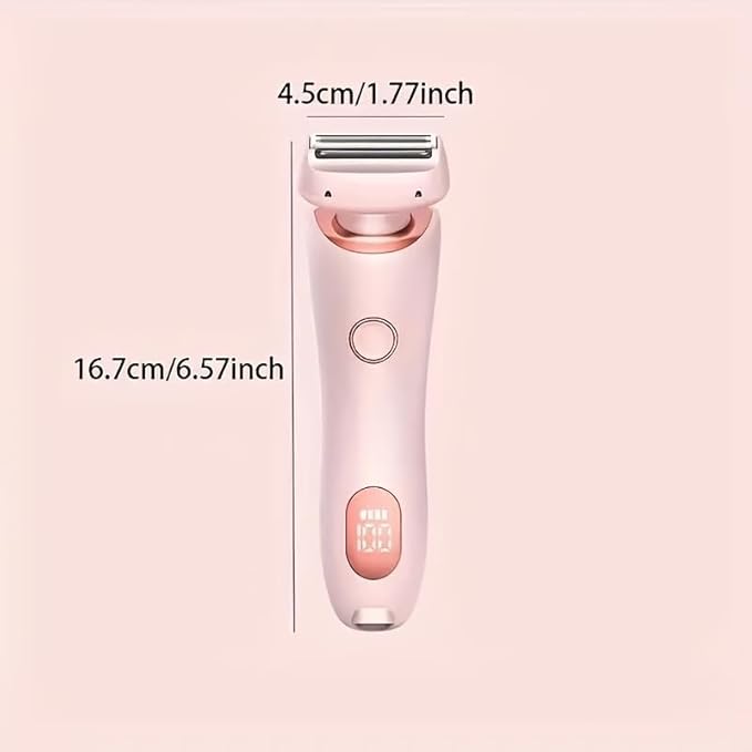 Livora Electric Shaver for Women,2 in 1 Wet & Dry Painless Hair Removal with 2 Removable Heads,Rechargeable Cordless Womens Razor for Bikini,Legs,Arms,Underarm Area,IPX7 Waterproof(Pink)-VivaGrace Women