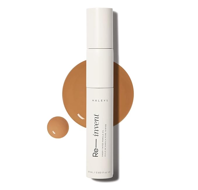 HALEYS Re-invent Sheer Tinted Marula Oil (Dark Neutral), Skin Tint, Tinted BB Moisturizer, Tinted Foundation, Face Oil, Hydrate Skin, Flexible Shades, Low to Med Coverage, For All Skin Types-VivaGrace Women