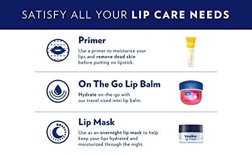Vaseline Lip Therapy Lip Balm Mini, Rosy Lips | Lip Repair in a Container for Cracked, Dry Lip | Travel Size 0.25 oz (Pack of 4)-VivaGrace Women