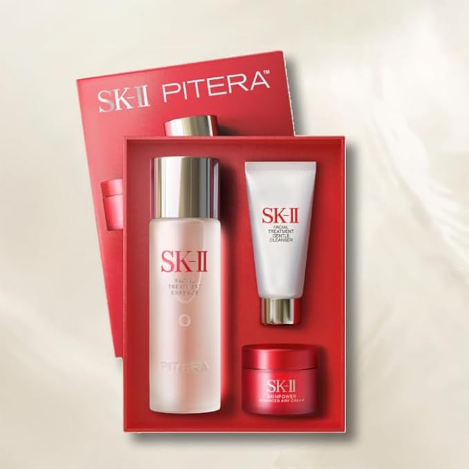 SK-II PITERA Youth Essentials Kit, (CLEANSER 0.7 OZ + ESSENCE 2.5 OZ + ADVANCED AIRY CREAM 0.5 OZ)-VivaGrace Women