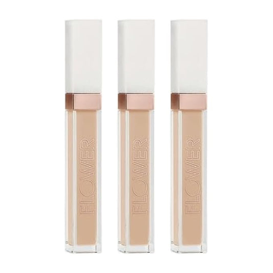 FLOWER Beauty Light Illusion Full Coverage Concealer | Hydrating, Weightless Formula Conceals, Corrects, Covers Dark Circles, Imperfections, Fine Lines and Fatigue | All-Day Wear – Sand (Pack of 3)-VivaGrace Women