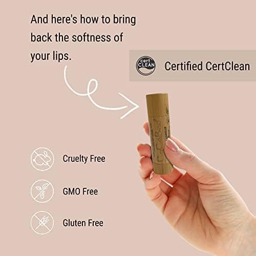 Chapstick Lip Balm Lip Moisturizer For Dry & Chapped Lips 100% Organic Lip Balm For Soft And Shiny Lips Cute And Portable Lip Care Balm for Kids and Women's With Bamboo Packaging (Peppermint)-VivaGrace Women