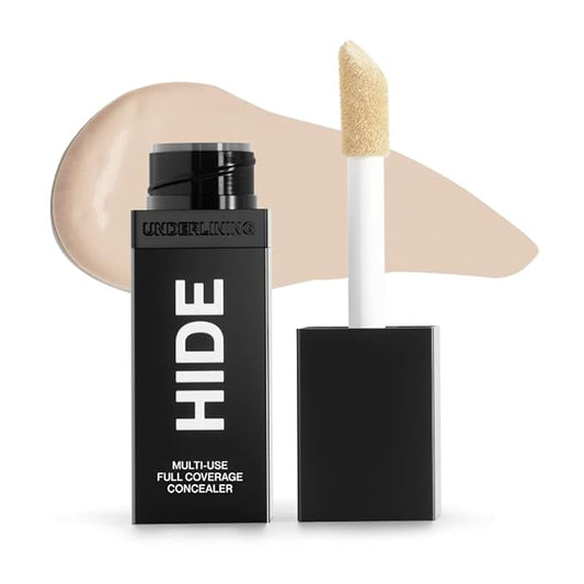 HIDE Liquid Concealer, Medium to Full Coverage Concealer for Blemishes, Under Eye Dark Circles & Scars, Oil Free Concealer, Champagne (See Shade Finder), 0.5 fl oz-VivaGrace Women