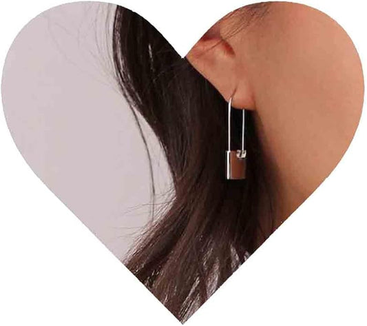 Boho Lock Hoop Earrings Safety Pin Hoop Earrings Gold Lock Huggies Hoop Earrings Personlized Padlock Earrings Jewelry for Women and Girls