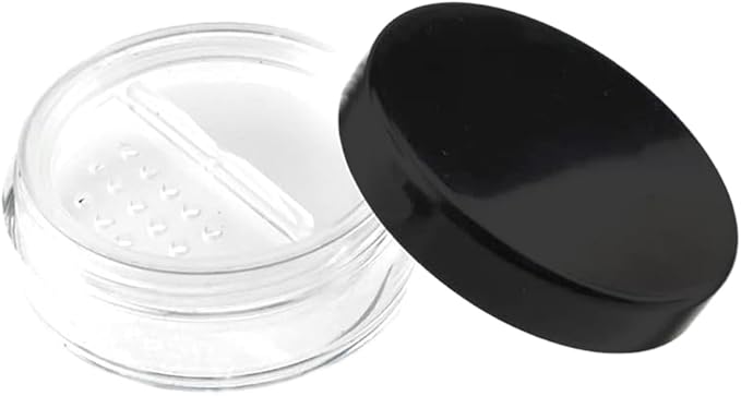 HAHIYO 2P 10ml/0.34oz Plastic Empty Travel Powder Container Small Loose Powders Compact Case Makeup Cosmetic Jar Refillable Powders Box No Leak Powder Holder with Rotatable Sifter and Black Screw Lid-VivaGrace Women
