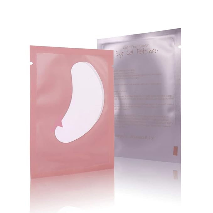 M J Joymay 50 Pairs Eyelash Extension Under Eye Gel Pads Pink Hydrogel V-Cut Natural Lint Free Eye Patches, Premium Eyelash Extension Supplies & Beauty Tools Stick Well(White)-VivaGrace Women