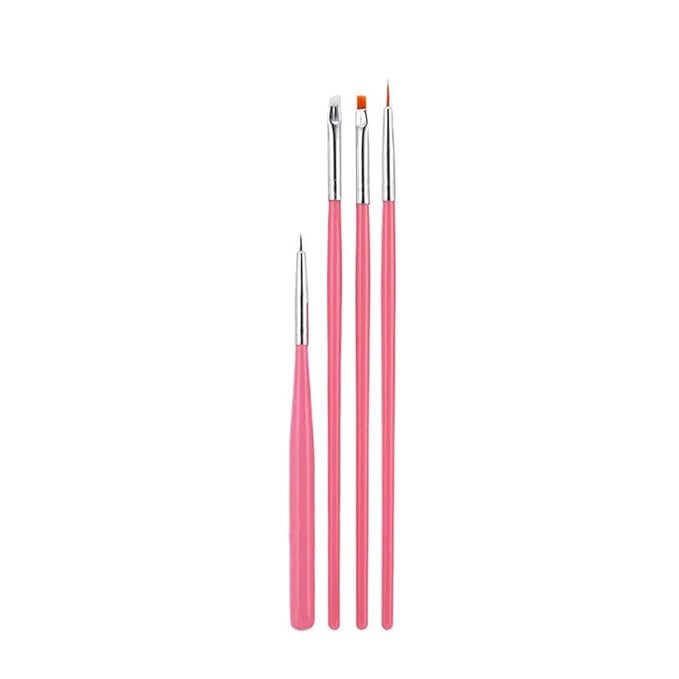 20pcs Nail Art Brushes Set, Nail Art Design Pen Painting Tools with Nail Extension Gel Brush, Nail Polish Brush, Builder Nail Gel Brush, Dotting needle,Adhesive drill pen (PinkFlower)-VivaGrace Women