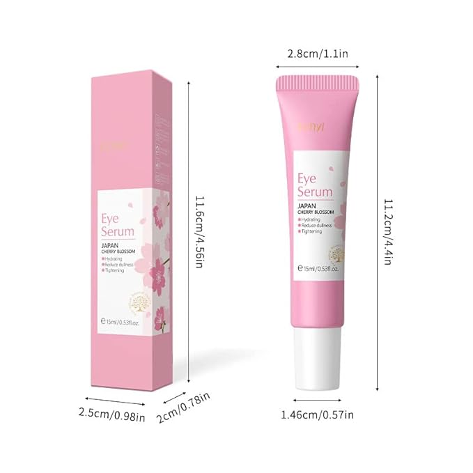 AKARY Cherry Blossom Eye Roller Serum Eye Moisturizer, Deep Hydration Eye Serum with Caffeine and Sodium Hyaluronate, Under Eye Cream to Reduce Dark Circles, Fine Lines, Smoothing Skin Care Treatment-VivaGrace Women