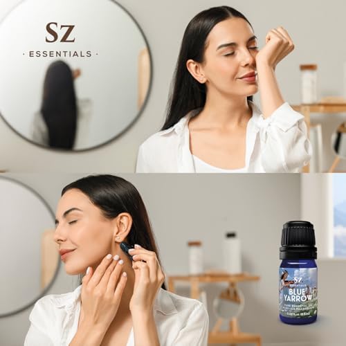 Blue Yarrow Essential Oil – 100% Pure – Calming & Grounding – Deep Blue Steam-Distilled Oil from Achillea millefolium – Aromatherapy, Self-Care & Natural Perfumery – 0.22 fl oz (6.5 mL)-VivaGrace Women