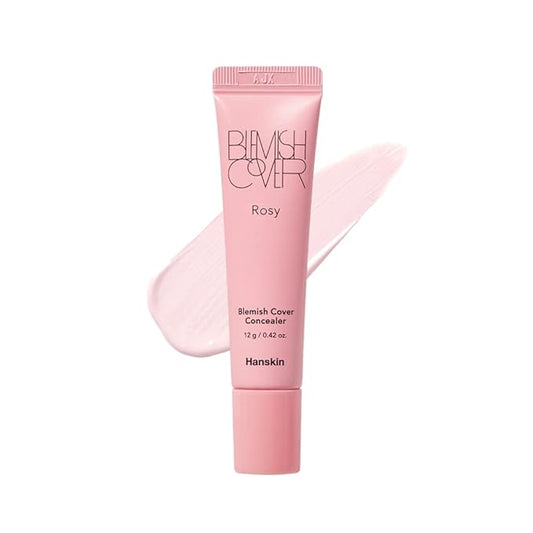 Hanskin Rosy Blemish Cover, Full Coverage Color Correcting Concealer for Under Eye Dark Circles, Korean Makeup [Rosy/12g]-VivaGrace Women