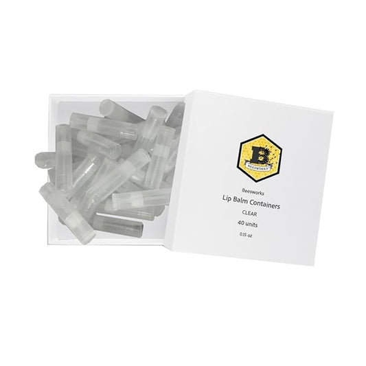 Lip Balm Containers, Round Tubes | Pack of 40 | Clear, 0.15oz Containers with Caps, Made in USA | For DIY Lip Stick, Homemade Lip Balms-VivaGrace Women
