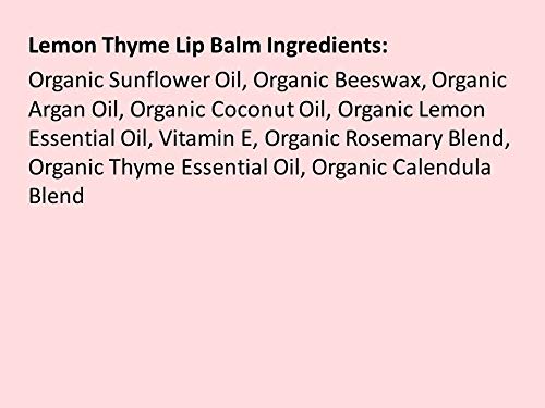 Moroccan Magic Organic Lemon Thyme Lip Balm 3 Pack | Ultra-Hydrating Argan & Essential Oil Lip Moisturizer + Vitamin E | Natural Chapstick for Dry Lips | Smooth, Non-Toxic | Organic Lip Balm-VivaGrace Women