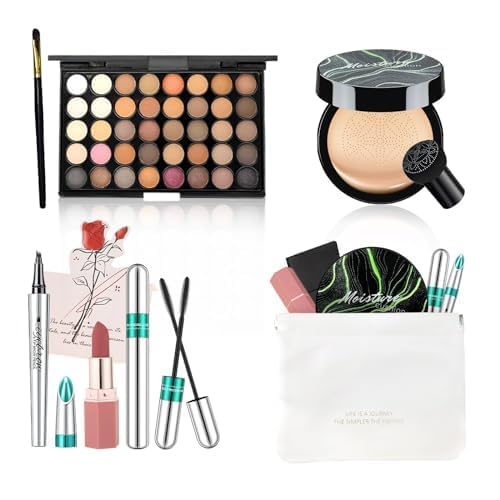 Makeup Sets for Women Girls Air Cushion Eyebrow Pencil Eyeshadow Palette Mascara Lipstick Makeup Bag, Create Sophisticated Makeup for Your Wife & Girlfriend-VivaGrace Women