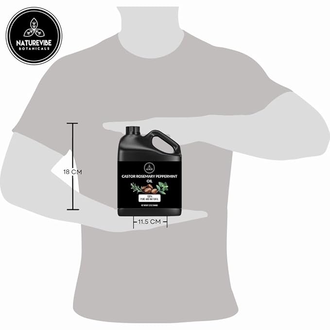 Naturevibe Botanicals Castor with Rosemary and Peppermint Oil 32 Ounces | 100% Pure and Natural | Great for Skin Care and Hair Care-VivaGrace Women