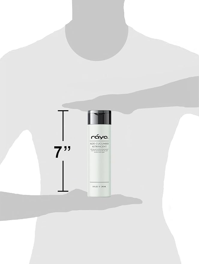 Raya Aloe Cucumber Astringent (202), Facial Toner for Dry and Sensitive Skin - Refreshing, Hydrating and Calming Formula, Gentle Pore Tightening Skincare, Cruelty, Paraben & Alcohol-Free, 8 fl oz-VivaGrace Women