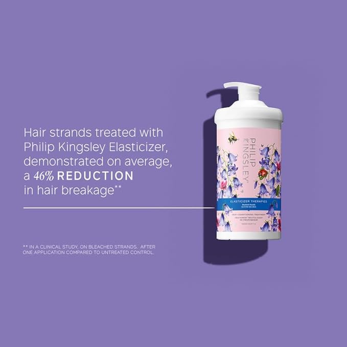 Elasticizer Therapies Bluebell Woods Deep-Conditioning Treatment Hair Mask Repair for Dry Damaged Curly Hair Hydrate Condition Strengthen Reduce Frizz Add Bounce Shine, 33.8 fl oz (1000ml)-VivaGrace Women